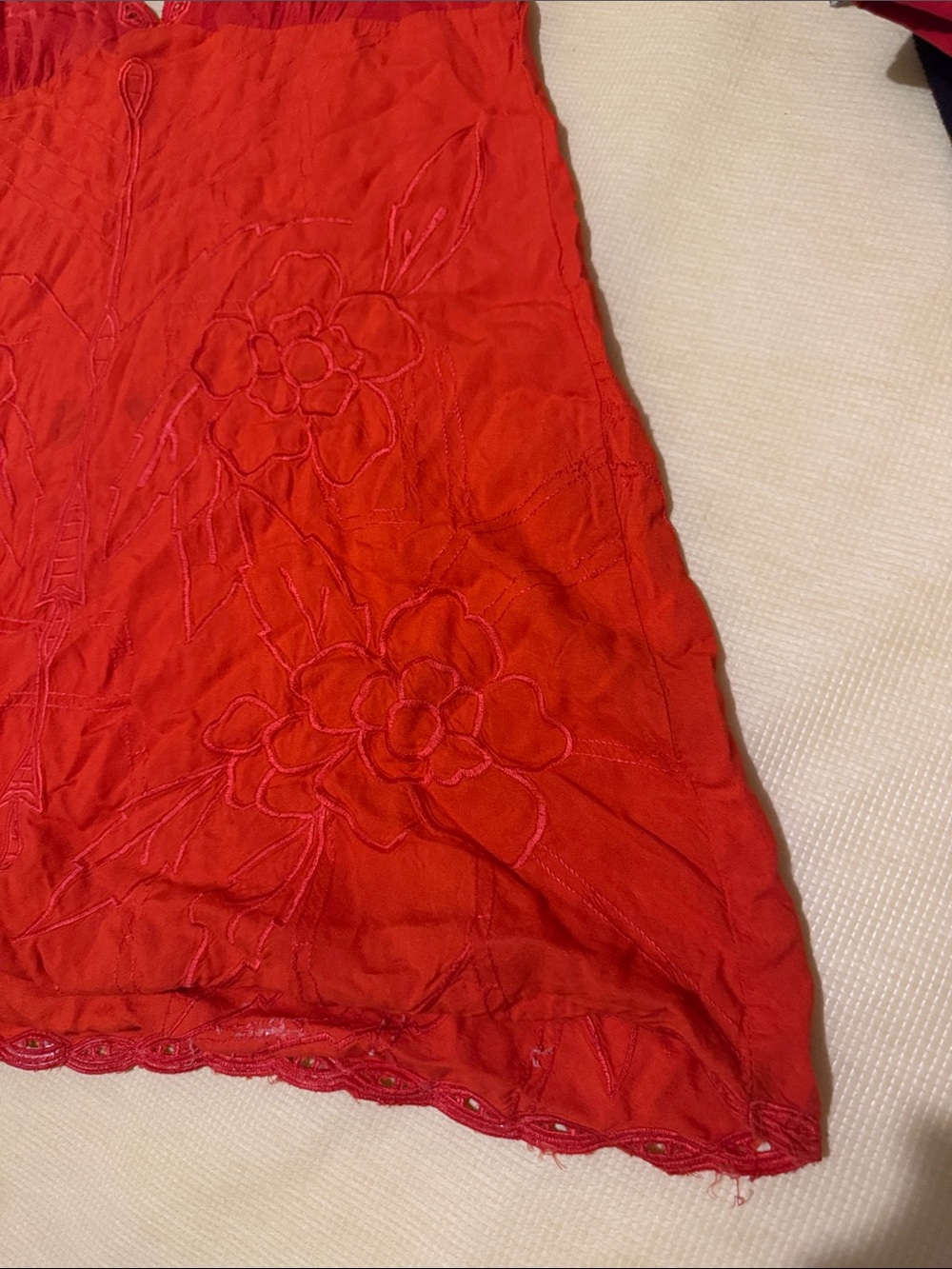 Free People Red and Orange Floral Backless Dress - Picture 3 of 5